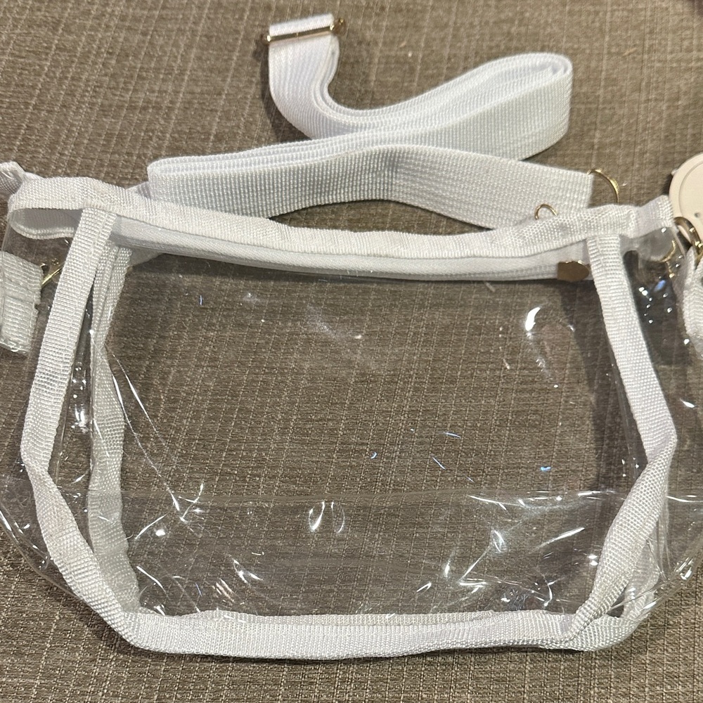 Transparent Stadium Bag with White Accents